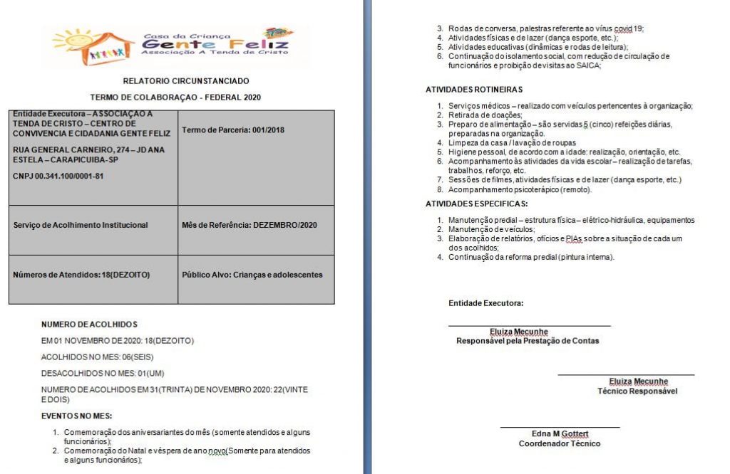 Relatórios dezembro 