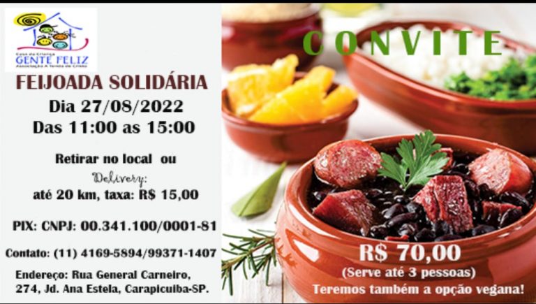 Feijoada Solid Ria Casa Da Crian A Gente Feliz